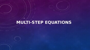 Preview of Solving Mult-Step Equations -PowerPoint (w/ free video) -Distance Learning