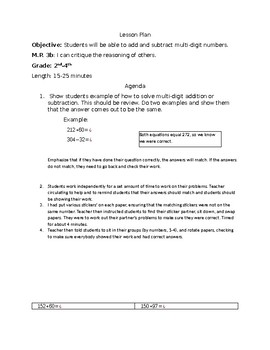 Preview of Solving Multi-Digit Addition and Subtraction Task Cards