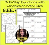 Solving Multi Step Equations | 8.EE.7 | Color by Answer - 