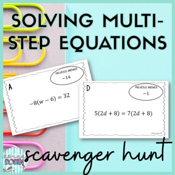 Preview of Solving Multi Step Equations Activity