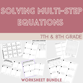 Preview of Solving Multi-Step Equations (Bundle)