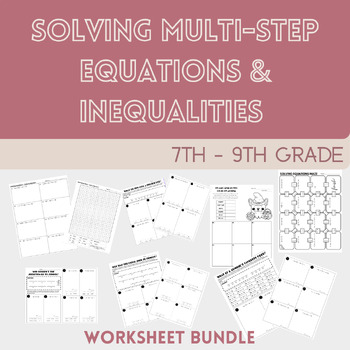 Preview of Solving Multi-Step Equations Bundle
