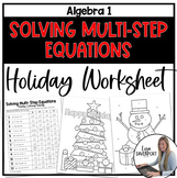 Solving Multi Step Equations Christmas Coloring Activity