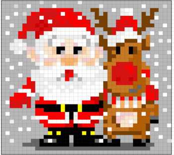 Preview of Solving Multi-Step Equations Christmas Pixel Art