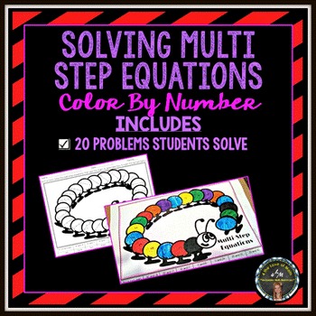 Preview of Solving Multi-Step Equations: Color By Number
