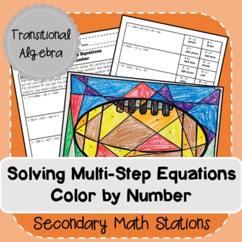 Preview of Solving Multi-Step Equations Color by Number (Fall/Autumn)