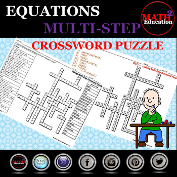 Solving Multi Step Equations Crossword Puzzle by MATH SQUARE TpT