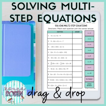 Preview of Solving Multi Step Equations Digital Activity