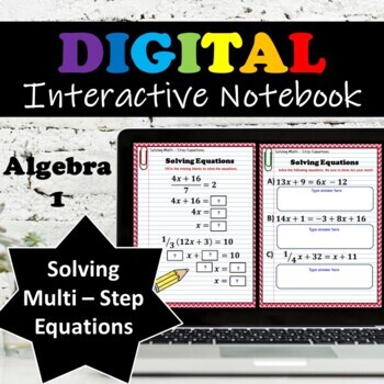 Preview of Solving Multi - Step Equations ⭐ Digital Interactive Notebook