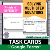 Solving Multi Step Equations Digital Task Cards