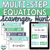 Solving Multi-Step Equations Digital and Printable Scavenger Hunt
