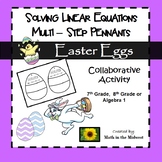 Solving Multi - Step Equations -  Easter Egg Pennants