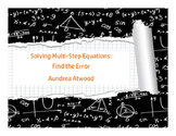 Solving Multi-Step Equations: Find the Error