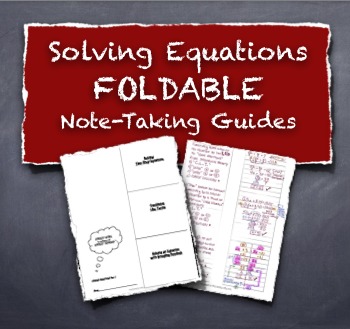 Preview of Solving Multi Step Equations Foldable Note Taking Guides Study Tools