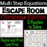 Solving Multi Step Equations Game: Escape Room Christmas M