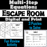Solving Multi Step Equations  Activity: Algebra Escape Roo