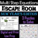 Solving Multi Step Equations Game: Escape Room New Year's 