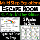 Solving Multi Step Equations Game: Escape Room St. Patrick