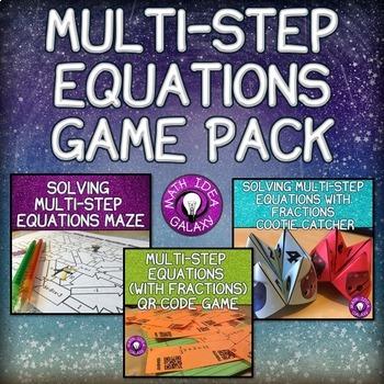 Preview of Solving Multi-Step Equations Game Bundle