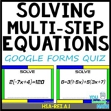Solving Multi-Step Equations: Google Forms Quiz - 30 Problems