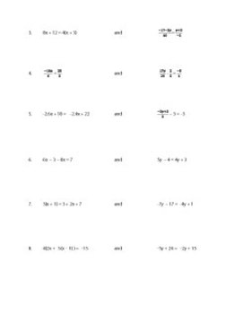 Solving Multi Step Equations Graphing Worksheet Algebra Partner