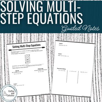Preview of Solving Multi-Step Equations Guided Notes