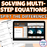 Solving Multi Step Equations Halloween Math Digital Activity and Worksheet