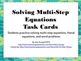 Solving Multi-Step Equations (Including Literal Equations 