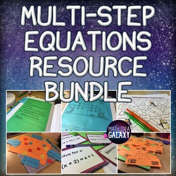 Preview of Solving Multi-Step Equations Partner Activities