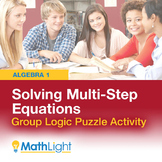 Solving Multi-Step Equations Logic Puzzle Group Activity