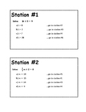 Solving Multi-Step Equations Looping Scavenger Hunt Stations #2