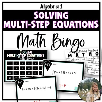 Preview of Solving Multi Step Equations - Math Bingo Game