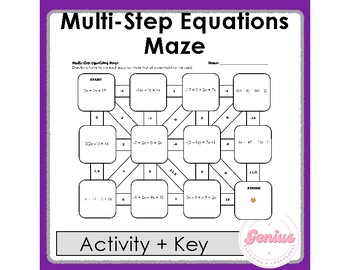 Preview of Solving Multi-Step Equations Maze