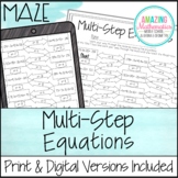 Solving Multi-Step Equations Worksheet - Maze Activity