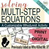 Solving Multi-Step Equations Mystery Activity (Scavenger H