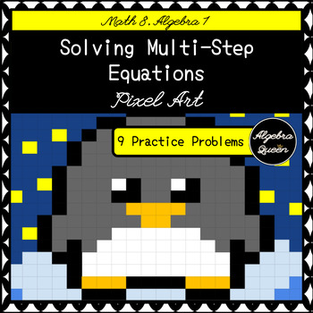 Preview of Solving Multi-Step Equations Pixel Art