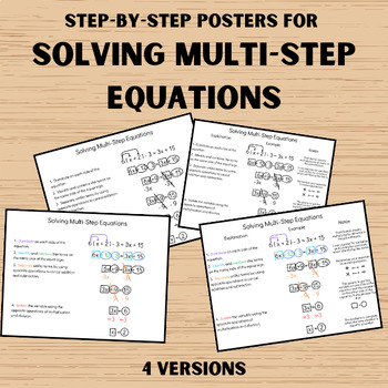 Preview of Solving Multi-Step Equations Poster