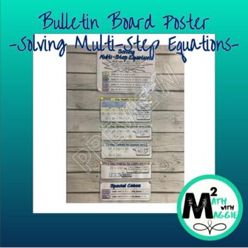 Preview of Solving Multi-Step Equations Poster for Bulletin Board