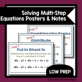 Solving Multi-Step Equations Posters & Notes