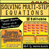 Solving Multi-Step Equations Math Game │Interactive PowerP
