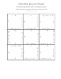 Solving Multi-Step Equations Puzzle