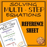 Solving Multi-Step Equations- Reference Sheet