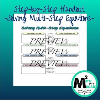 Preview of Solving Multi-Step Equations Step-by-Step Template
