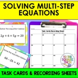 Solving Multi-Step Equations Task Cards | Math Center Prac