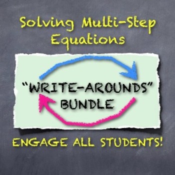 Preview of Solving Multi-Step Equations: "WRITE-AROUNDS" Bundle!
