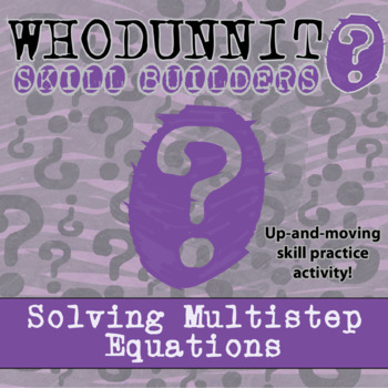 Preview of Solving Multi-Step Equations Whodunnit Activity - Printable & Digital Game
