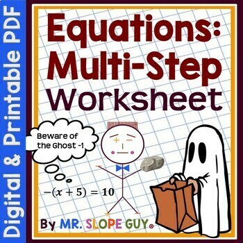Preview of Solving Multi Step Equations Worksheet