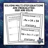 Solving Multi-Step Equations and Inequalities: Seek and Solve