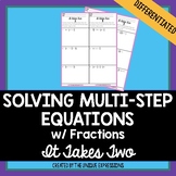 Solving Multi-Step Equations with Fractions Partner Activity