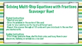 Solving Multi-Step Equations with Fractions Scavenger Hunt